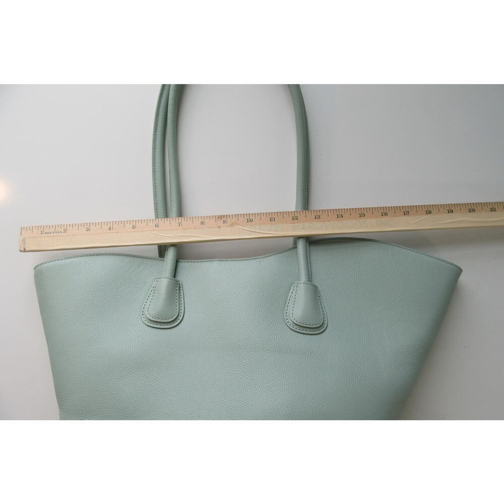 Moncrief London Anabel Frosty Green Italian Leather Tote Bag - Picture 15 of 16